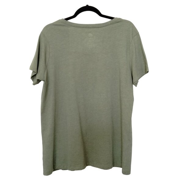 PositiviTees Plus Size 2X Graphic T-Shirt Babes Support Babes Sage Green - Picture 4 of 5